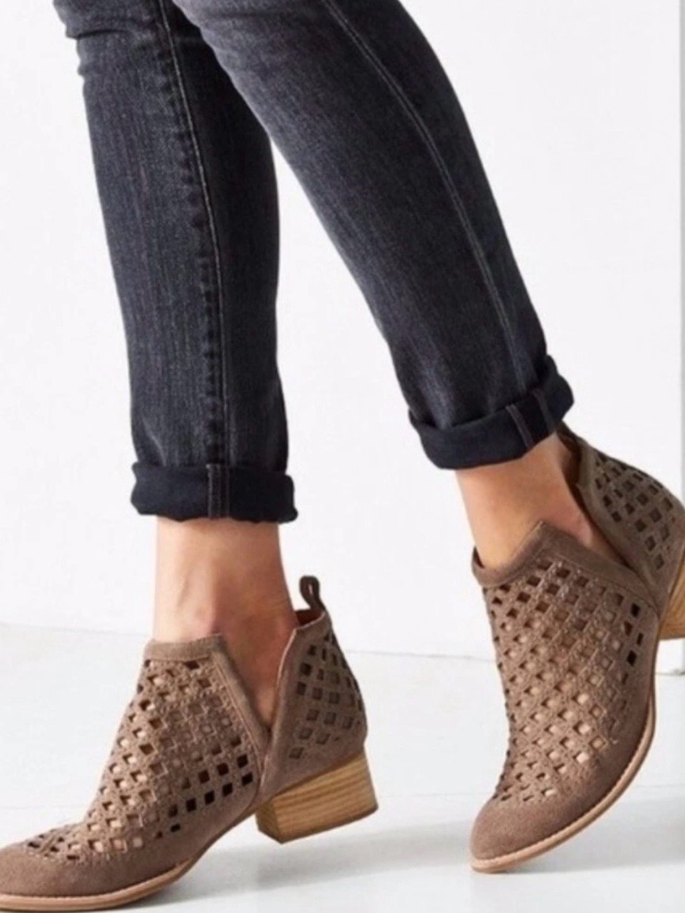Jeffrey Campbell Taggart Suede Leather Caged Cutout Ankle Boots Women’s Size 10